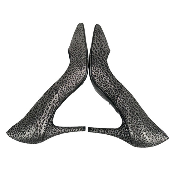 ALLSAINTS Metallic Leopard Print Cone Heel Pumps - Picture 8 of 8